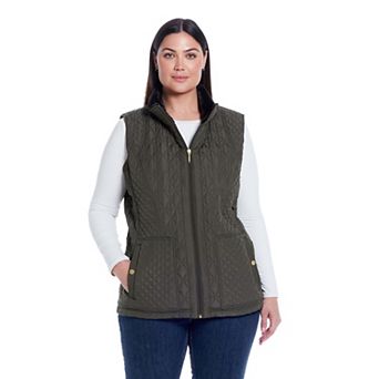 Plus Size Weathercast Multi-Quilted Plush Lined Vest