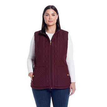 Plus Size Weathercast Multi-Quilted Plush Lined Vest