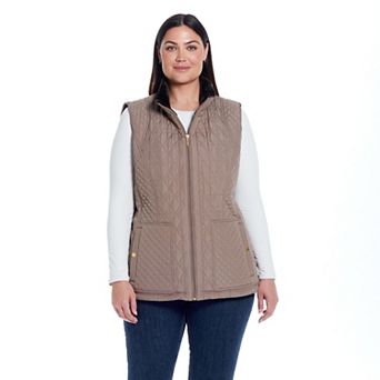 Plus Size Weathercast Multi-Quilted Plush Lined Vest