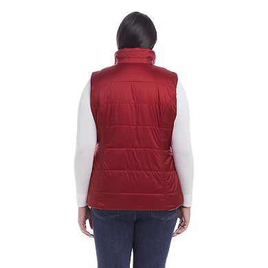 Plus Size Weathercast Reversible Plaid Quilted Vest