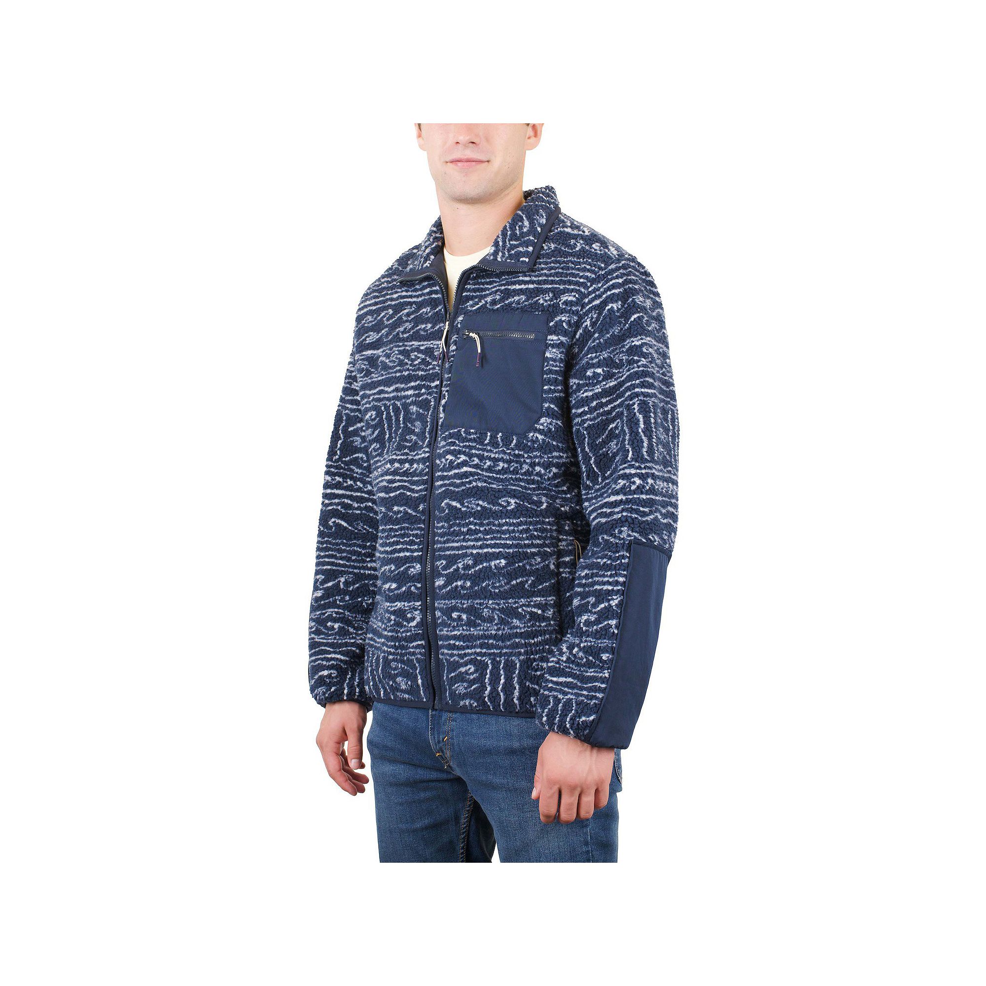 Mens Mountain and Isles Full Zip Sherpa Jacket, Size: Small, Black Navy Wa
