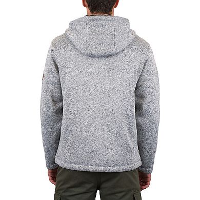 Men's Mountain and Isles Full Zip Hooded Melange Sweater Fleece Jacket
