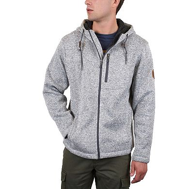 Men's Mountain and Isles Full Zip Hooded Melange Sweater Fleece Jacket