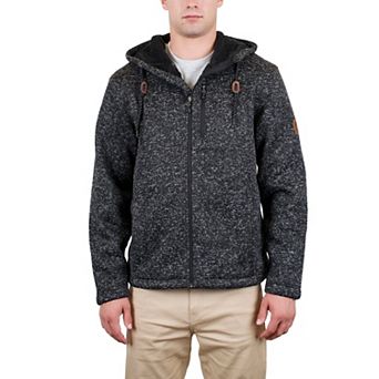Men's Mountain and Isles Full Zip Hooded Melange Sweater Fleece Jacket
