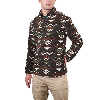 Men's Mountain and Isles 1/4 Zip Printed Polar Fleece Pullover