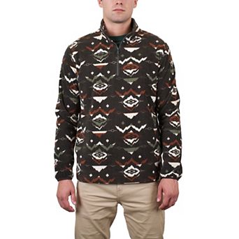 Men's Mountain and Isles 1/4 Zip Printed Polar Fleece Pullover