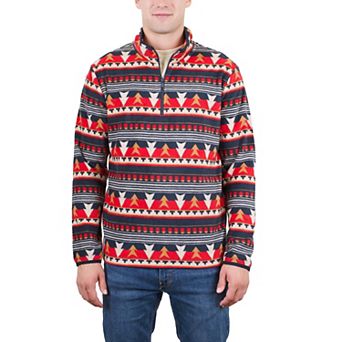 Men's Mountain and Isles 1/4 Zip Printed Polar Fleece Pullover