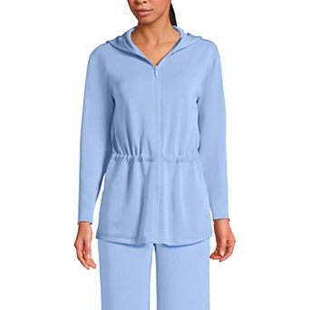 Women's Lands' End Softest Touch Zip-Up Tunic Hoodie Jacket