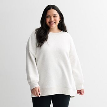 Juniors' Plus Size SO® Oversized Fleece Tunic Pullover