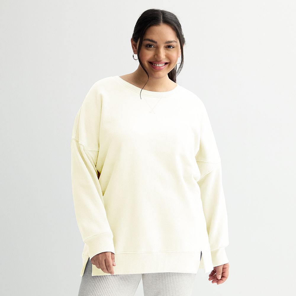 AP STUDIO 23年Relax-sized Tunic Pullover Juniors' Plus Size SO® Oversized Fleece Tunic Pullover