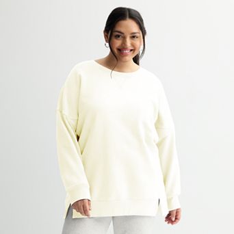 Juniors' Plus Size SO® Oversized Fleece Tunic Pullover