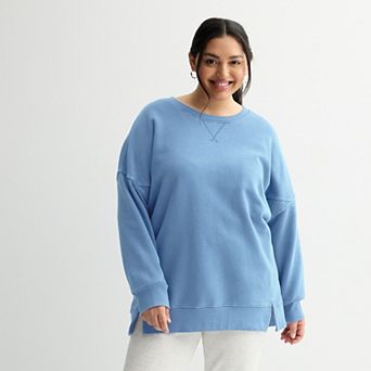 Juniors' Plus Size SO® Oversized Fleece Tunic Pullover