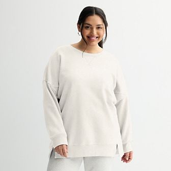 Juniors' Plus Size SO® Crewneck Oversized Sweater
