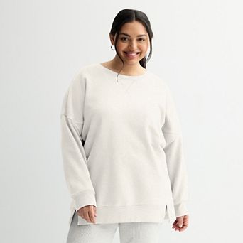 Juniors' Plus Size SO® Oversized Fleece Tunic Pullover
