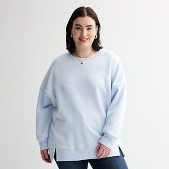 Juniors' Plus Size SO® Oversized Fleece Tunic Pullover