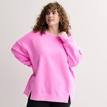 Juniors' Plus Size SO® Oversized Fleece Tunic Pullover