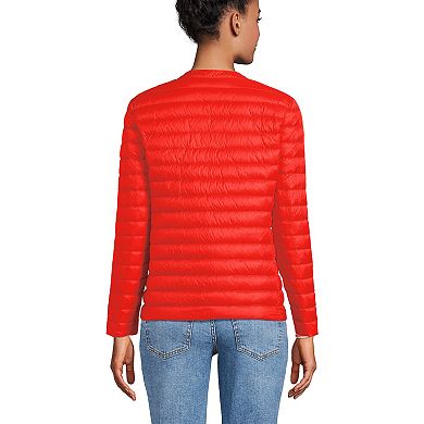 Women's Lands' End Collarless Wanderweight Down Puffer Jacket