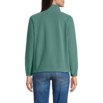 Women's Lands' End Snap Front Collared Fleece Jacket