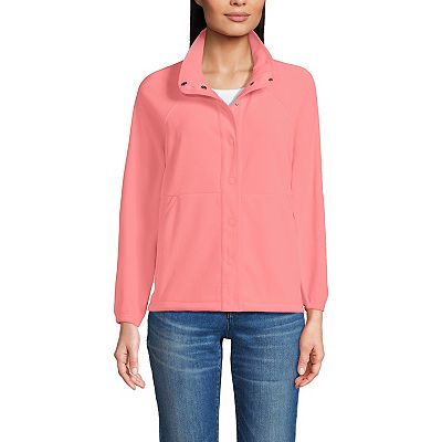 Women s Lands End Snap Front Collared Fleece Jacket