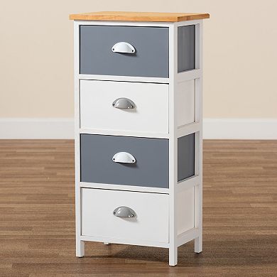 Baxton Studio Calandra 4-Drawer Storage Unit