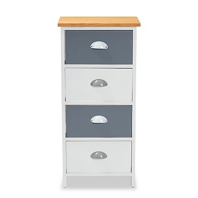 Baxton Studio Calandra 4-Drawer Storage Unit