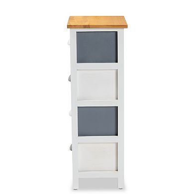 Baxton Studio Calandra 4-Drawer Storage Unit