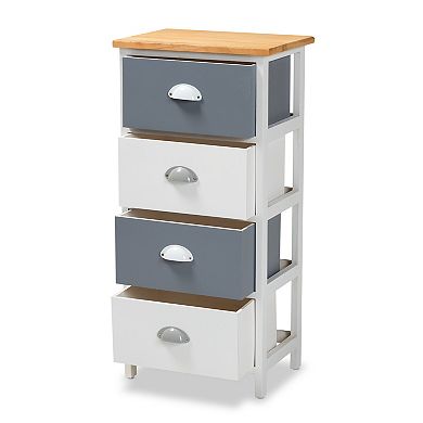 Baxton Studio Calandra 4-Drawer Storage Unit