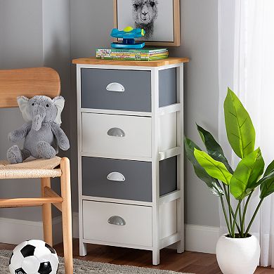 Baxton Studio Calandra 4-Drawer Storage Unit