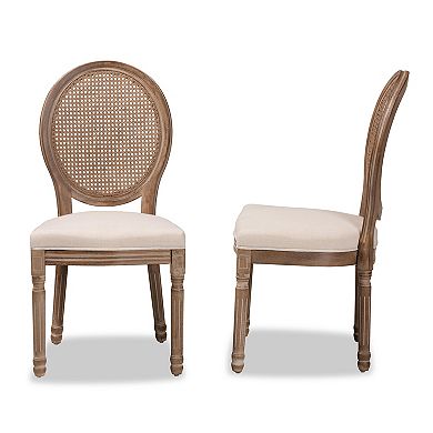 Baxton Studio Louis Rattan Dining Chair 2-piece Set