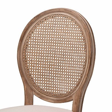 Baxton Studio Louis Rattan Dining Chair 2-piece Set
