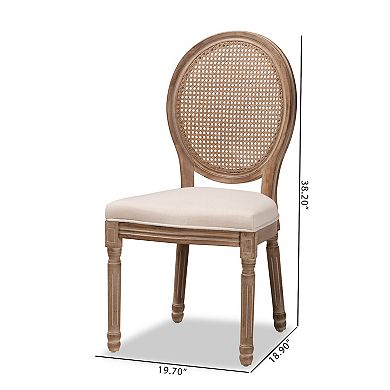 Baxton Studio Louis Rattan Dining Chair 2-piece Set