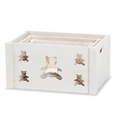 Baxton Studio Sagen Storage Crate 3-piece Set