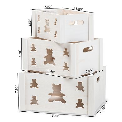 Baxton Studio Sagen Storage Crate 3-piece Set