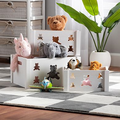 Baxton Studio Sagen Storage Crate 3-piece Set