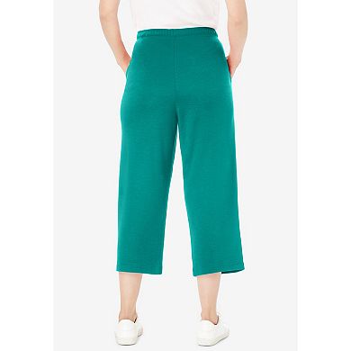 Woman Within Women's Plus Size Petite Sport Knit Capri Pant