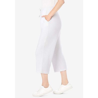 Woman Within Plus Size Petite Sport-Knit Pull-On Capri Pants
