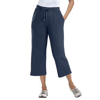 Woman Within Plus Size Petite Sport-Knit Pull-On Capri Pants