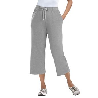 Woman Within Plus Size Petite Sport-Knit Pull-On Capri Pants