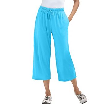 Woman Within Plus Size Petite Sport-Knit Pull-On Capri Pants