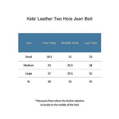 Ctm Kid's Leather Two Hole Jean Belt (pack Of 2 Colors)