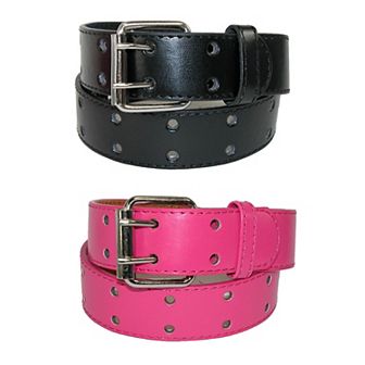 Ctm Kid's Leather Two Hole Jean Belt (pack Of 2 Colors)