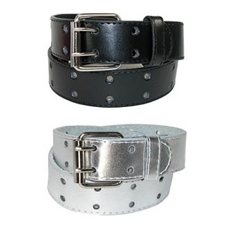 Ctm Kid's Leather Two Hole Jean Belt (pack Of 2 Colors)