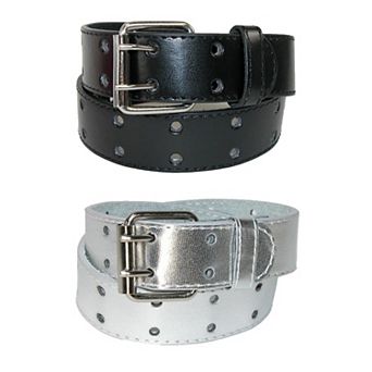 Ctm Kid's Leather Two Hole Jean Belt (pack Of 2 Colors)