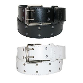 Ctm Kid's Leather Two Hole Jean Belt (pack Of 2 Colors)