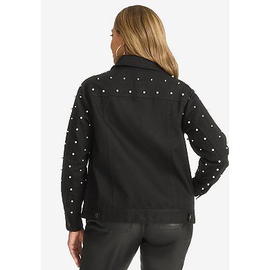 Jessica London Women's Plus Size Classic Cotton Denim Jacket
