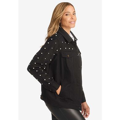 Jessica London Women's Plus Size Classic Cotton Denim Jacket
