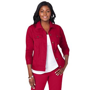 Jessica London Women's Plus Size Classic Cotton Denim Jacket