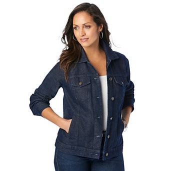 Jessica London Women's Plus Size Classic Cotton Denim Jacket