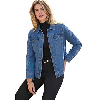 Jessica London Women's Plus Size Classic Cotton Denim Jacket