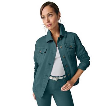 Jessica London Women's Plus Size Classic Cotton Denim Jacket